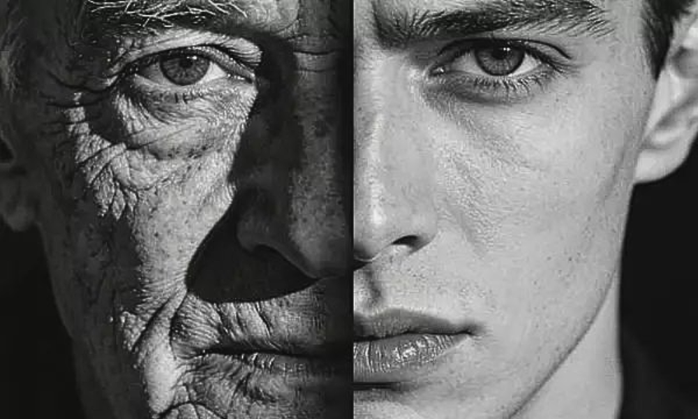 Älteres Paar bei einem gemeinsamen Spaziergang im Park